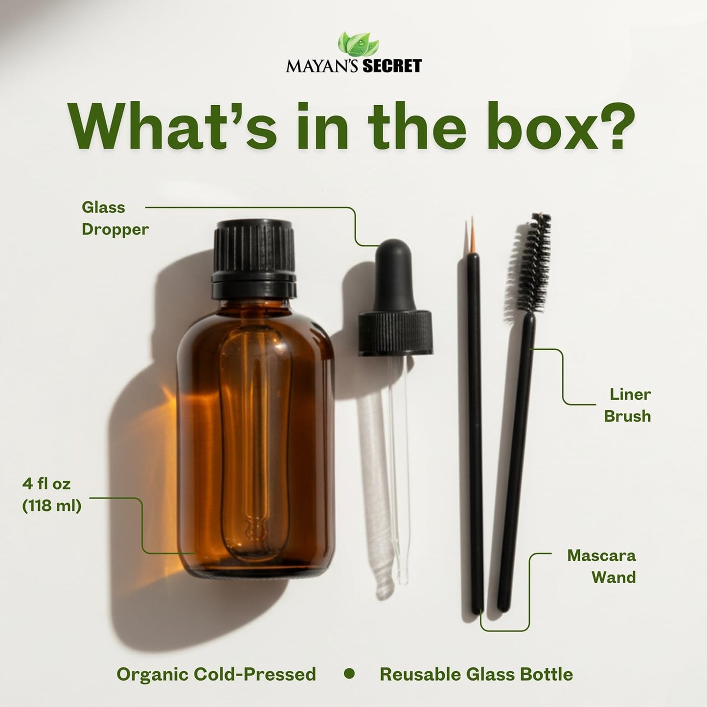 Mayan's Secret - Pure Cold-Pressed Castor Oil Organic Hexane-Free Unrefined 4 fl oz Glass Bottle - Natural Castor Oil for Hair Growth, Eyelashes Beauty & Personal Care Mayan's Secret