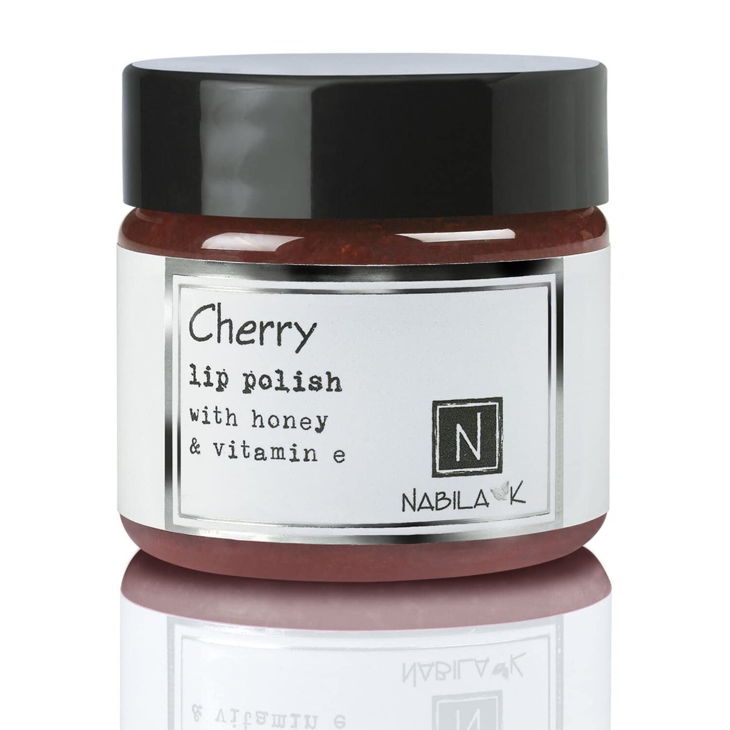 Cherry Lip Polish, 1 oz by Nabila K - Hydrating Lip Exfoliator & Moisturizer with Honey and Vitamin E for Dry and Chapped Lips - Cruelty-Free, Real Beauty and Personal Care Nabila K