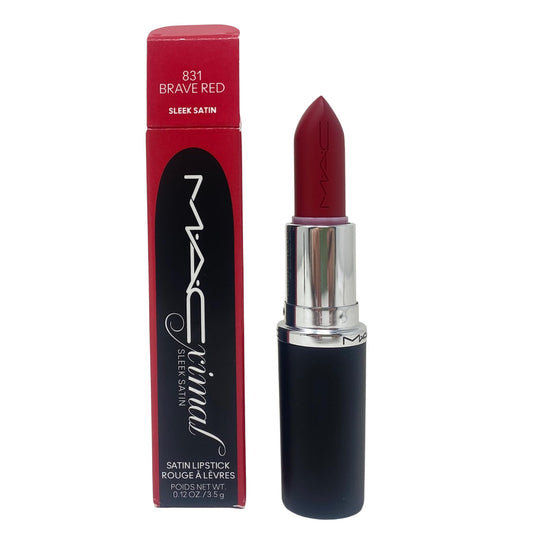 MAC Cosmetics M·A·Cximal Sleek Satin Lipstick - 831 Brave Red - (Yellow red) 0.12 oz / 3.5g