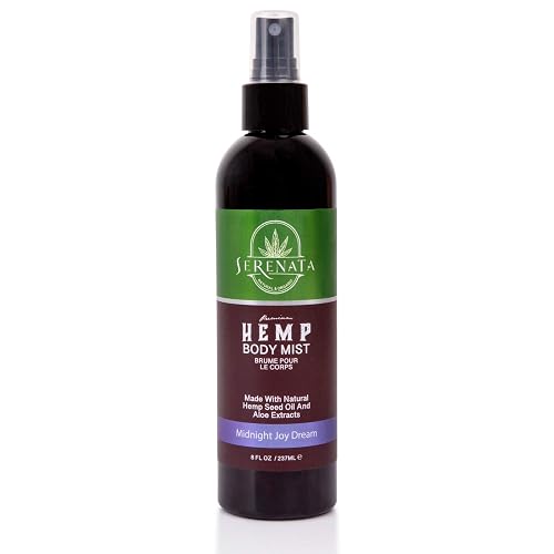 Natural and Organic Fragrance 8 Oz Body Mist Spray by Serenata - Vegan, Alcohol and Paraben Free, Headache Free, with Hemp Seed Oil and Aloe EDP Beauty & Personal Care Serenata