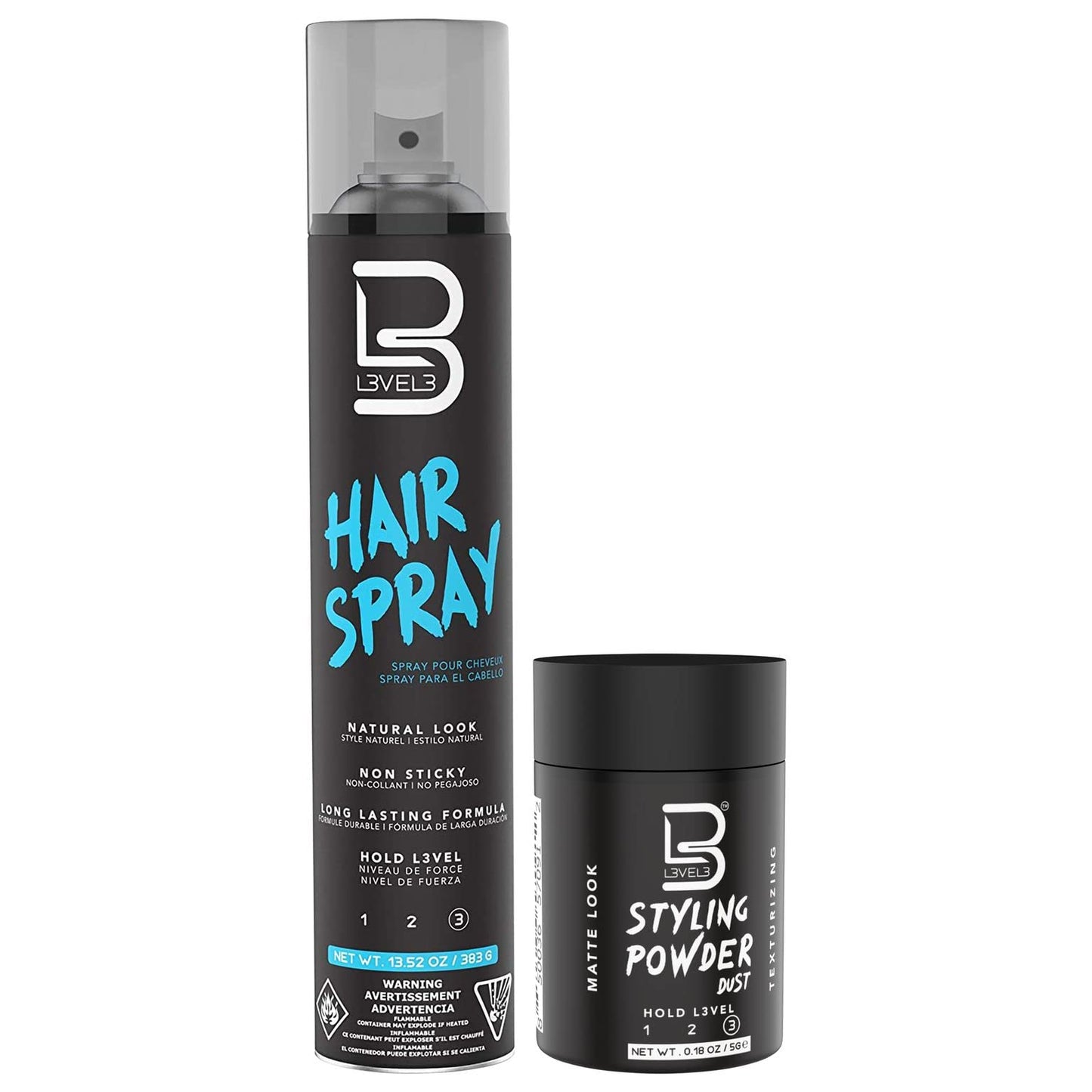 L3 Level 3 Hair Spray and Powder - Long Lasting and Strong Hold Hair Spray - Great for Men and Women Beauty & Personal Care L3