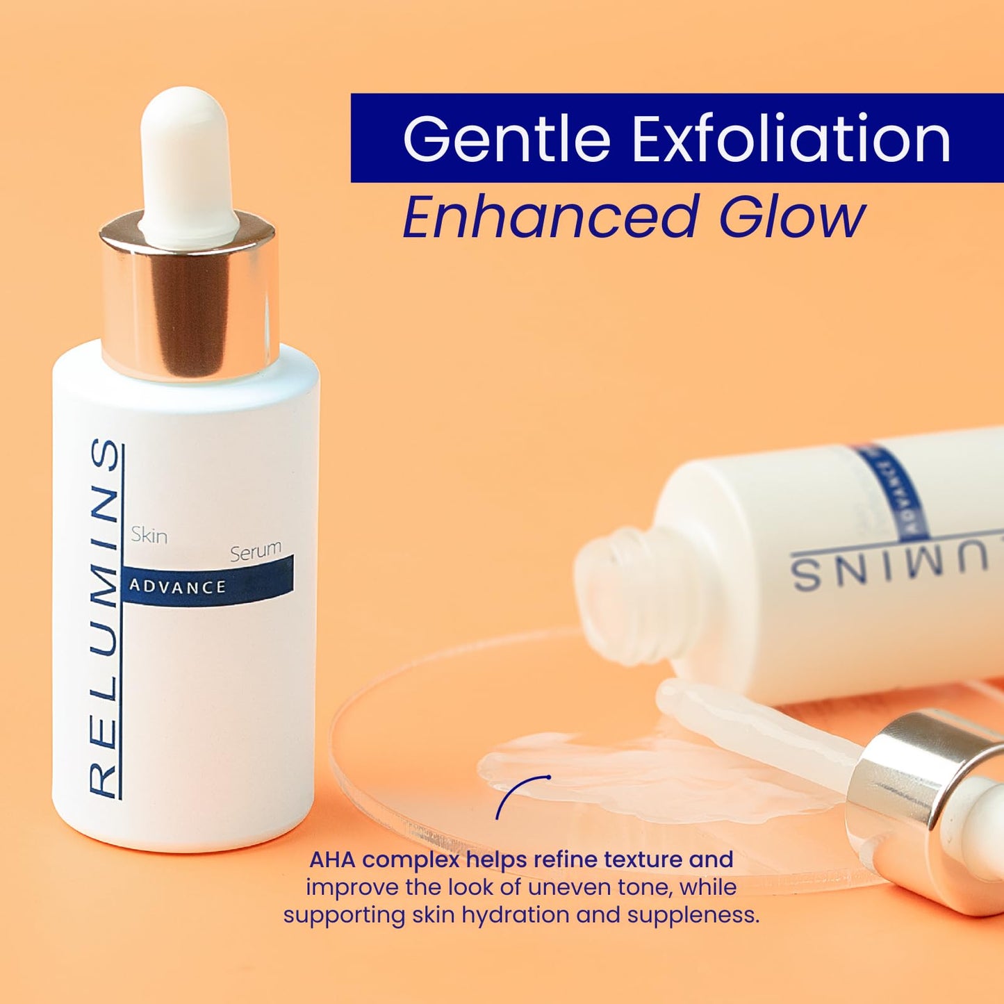 Relumins Skin Perfection AHA Serum - New & Improved Formula with 7% AHA Complex - Gentle Natural Exfoliant for Radiant, Smooth-Looking Skin, for a Beauty & Personal Care Relumins