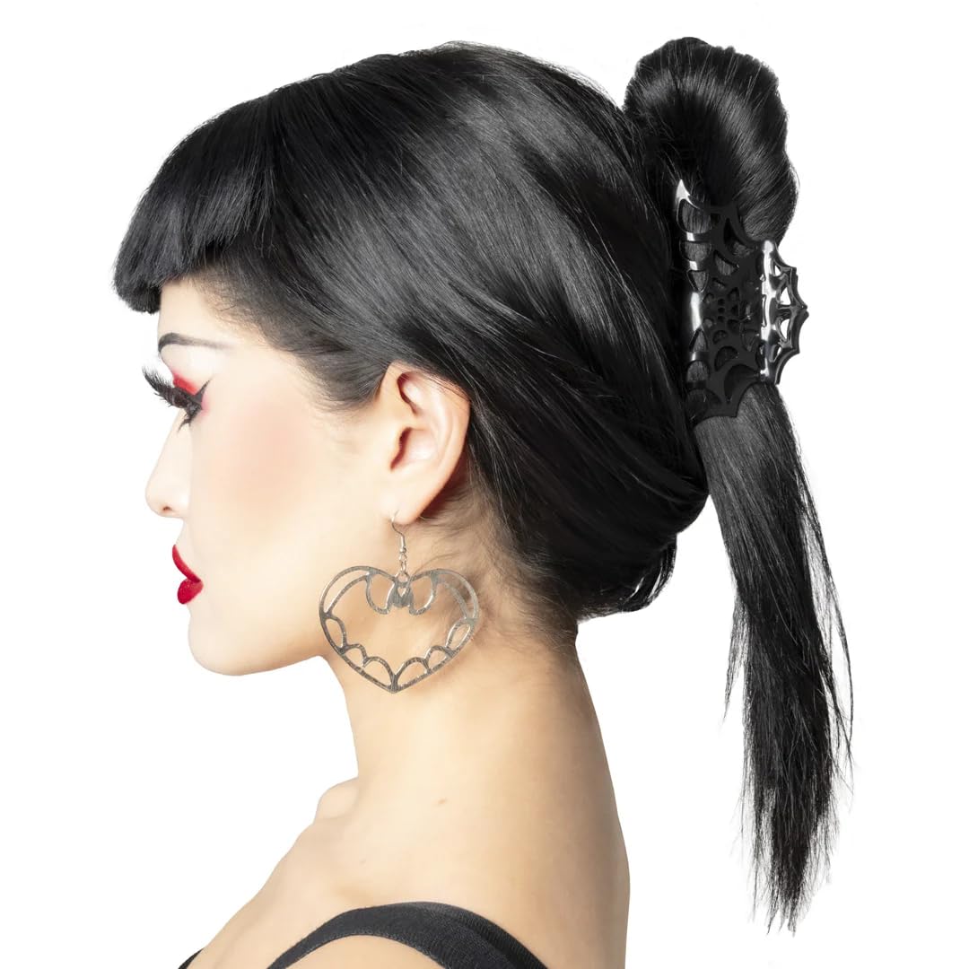 kreepsville 666 Spiderweb Claw Clip Gothic Horror Hair Accessory (Black), 1 Count (Pack of 1)