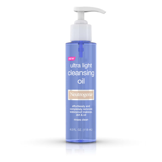 Neutrogena Ultra Light Facial Cleansing Oil & Makeup Remover, Non-Comedogenic Face Cleanser to Remove Dirt, Oil, Makeup & Waterproof Mascara, 4 fl. oz Beauty & Personal Care Neutrogena
