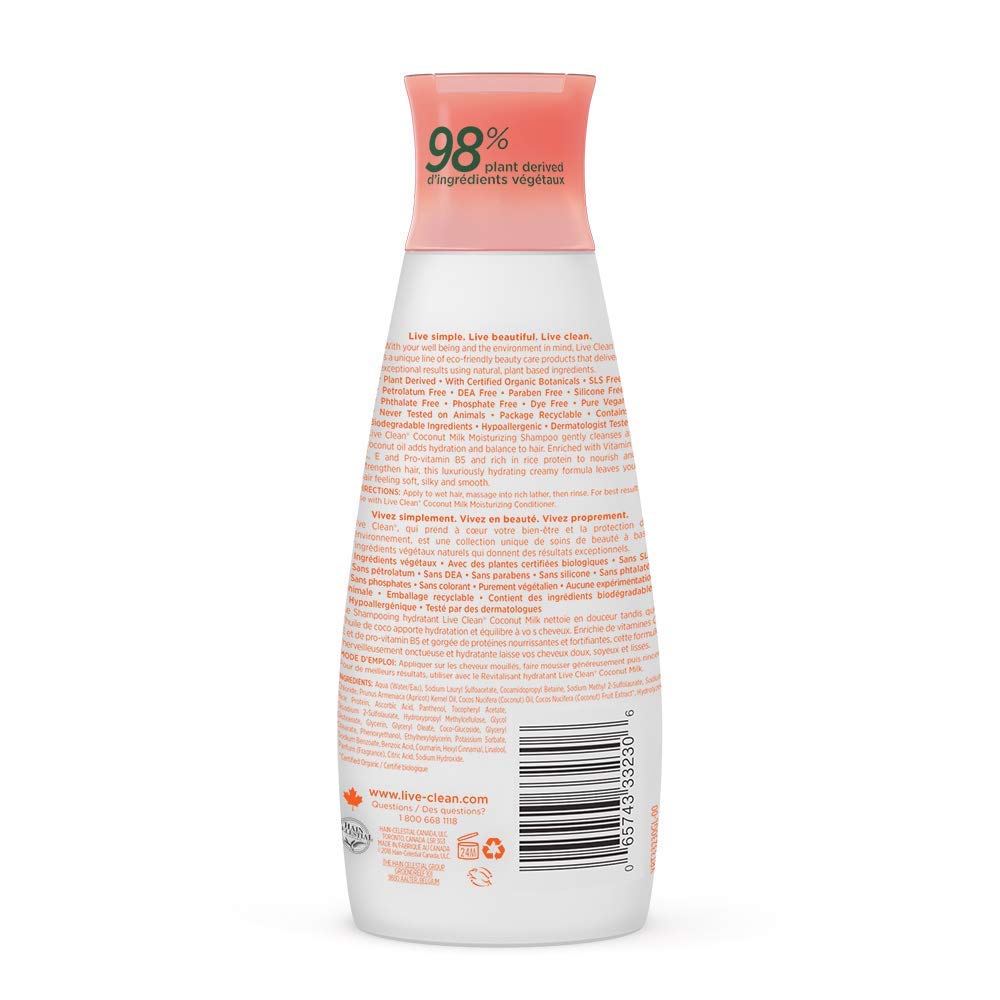 Live Clean Shampoo, Moisturizing Coconut Milk, 12 Oz Beauty & Personal Care Live Clean