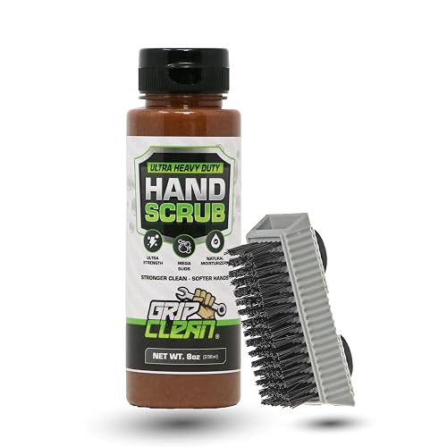 Grip Clean - Waterless Hand Cleaner for Auto Mechanics - Heavy Duty Pumice Soap & Fingernail Brush, Industrial Strength for Dry Hands Beauty & Personal Care Grip Clean