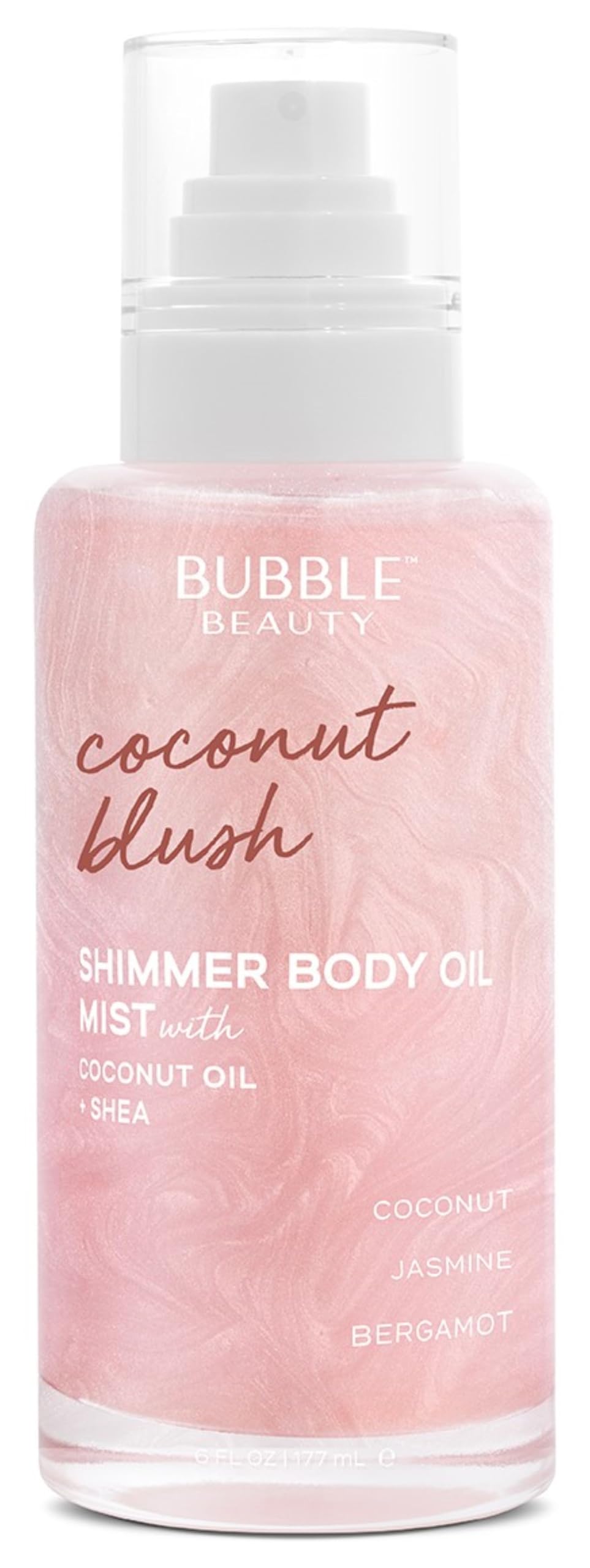 Bubble Beauty Shimmer Body Oil Mist - Coconut Blush | Lightweight Glow-Enhancing Body Mist with Coconut Oil & Shea | Hydrates, Softens & Adds a Subtle Beauty & Personal Care Bubble Beauty