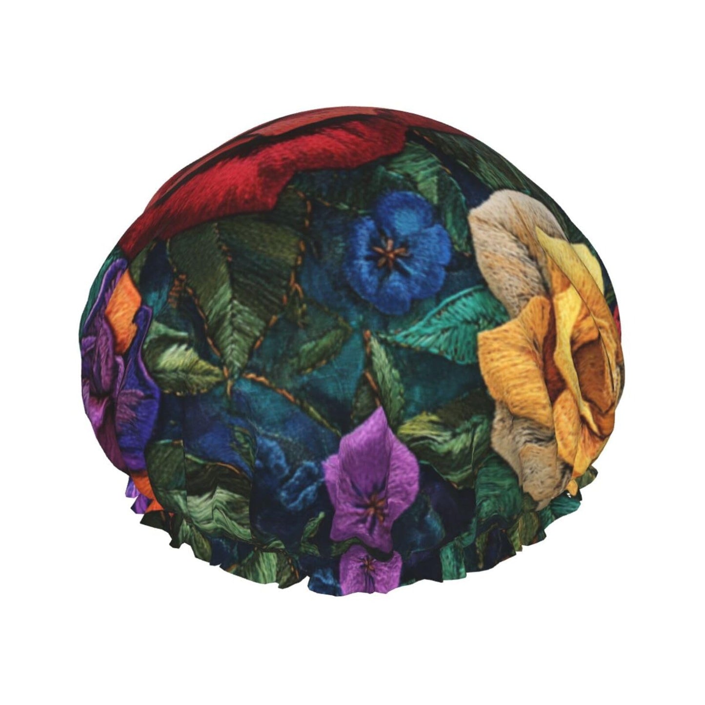 patchwork patterns Reusable shower cap - double-layer waterproof, elastic, environmentally friendly daily use shower cap Beauty and Personal Care OIBNKCN