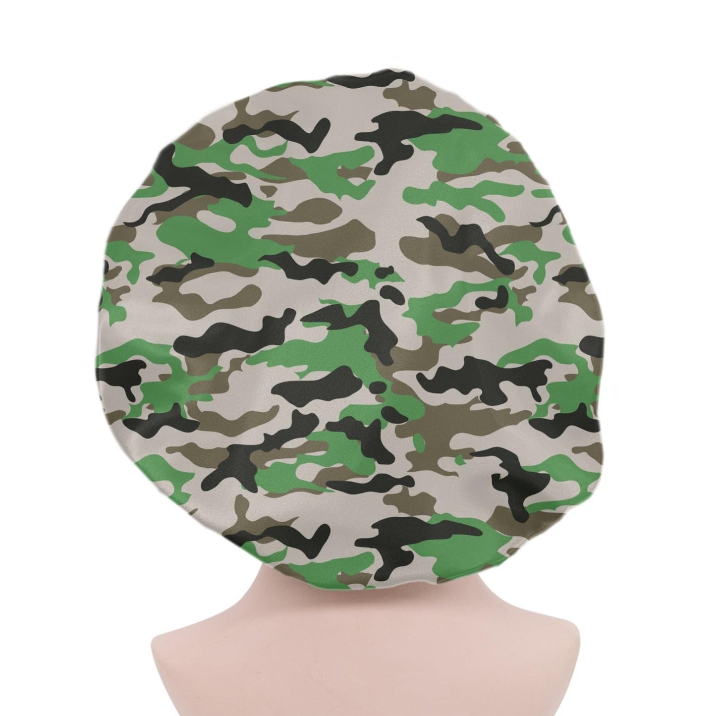 Babrukda Women Satin Bonnet, Men Double Layer Sleep Cap Camo Print Stylish Sleeping Beanie Hat Elastic Band for Haircare, Curly Natural Long Hair Cap Beauty and Personal Care Babrukda