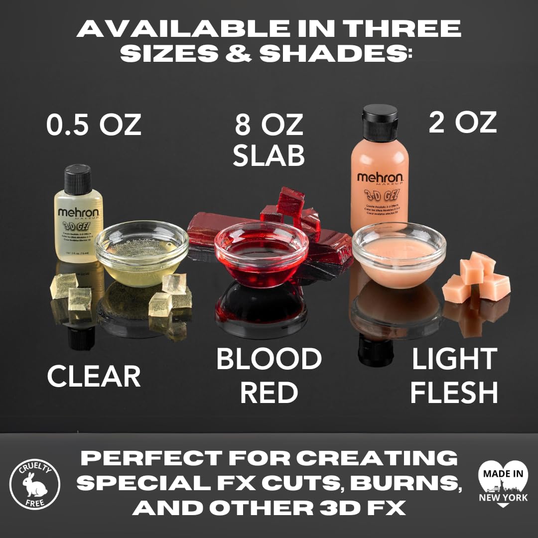 Mehron Makeup 3-D Gel | Gelatin Special Effects Makeup | Halloween SFX & Scarring Gel | Fake Skin for Stage, Screen, Theater, Cosplay, and Halloweens Beauty & Personal Care Mehron
