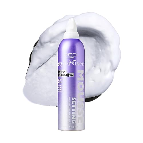Red by Kiss Setting Mousse Braid Frizz Control, Curl Definition, Shine, Maximize Volume, Ultimate Hold, Long Lasting, Non Sticky Creamy Foam Style Beauty & Personal Care Red by Kiss