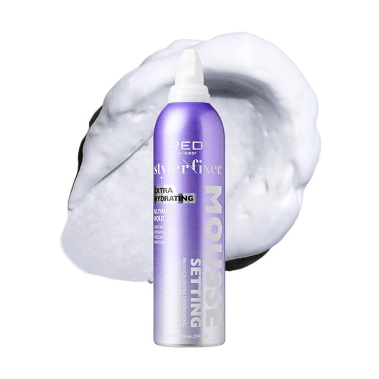 Red by Kiss Setting Mousse Braid Frizz Control, Curl Definition, Shine, Maximize Volume, Ultimate Hold, Long Lasting, Non Sticky Creamy Foam Style Beauty & Personal Care Red by Kiss