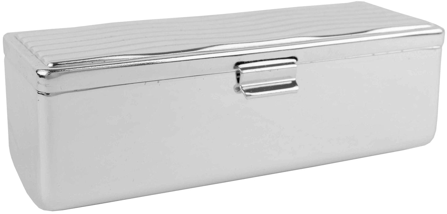 Stephanie Imports Set of 2 Rectangular Vintage Lipstick Cases With Glass Mirror (Silver Wave) Beauty & Personal Care Stephanie Imports