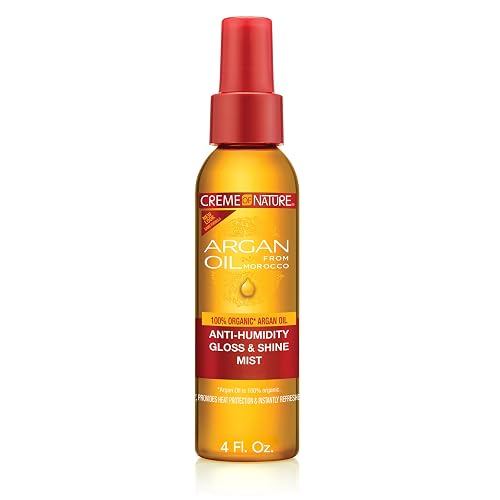 Creme of Nature Anti-Humidity Gloss & Shine Mist, Lightweight Frizz Control and Heat Protection, Infused with 100% Organic Argan Oil from Morocco, 4 Beauty & Personal Care Creme of Nature