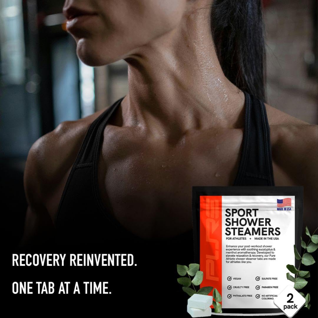 Sport Shower Steamers - USA Made with Natural Eucalyptus Essential Oil, Aromatherapy, Stress and Sinus Relief, Muscle Recovery for Athletes, Best Beauty and Personal Care Pure Athlete