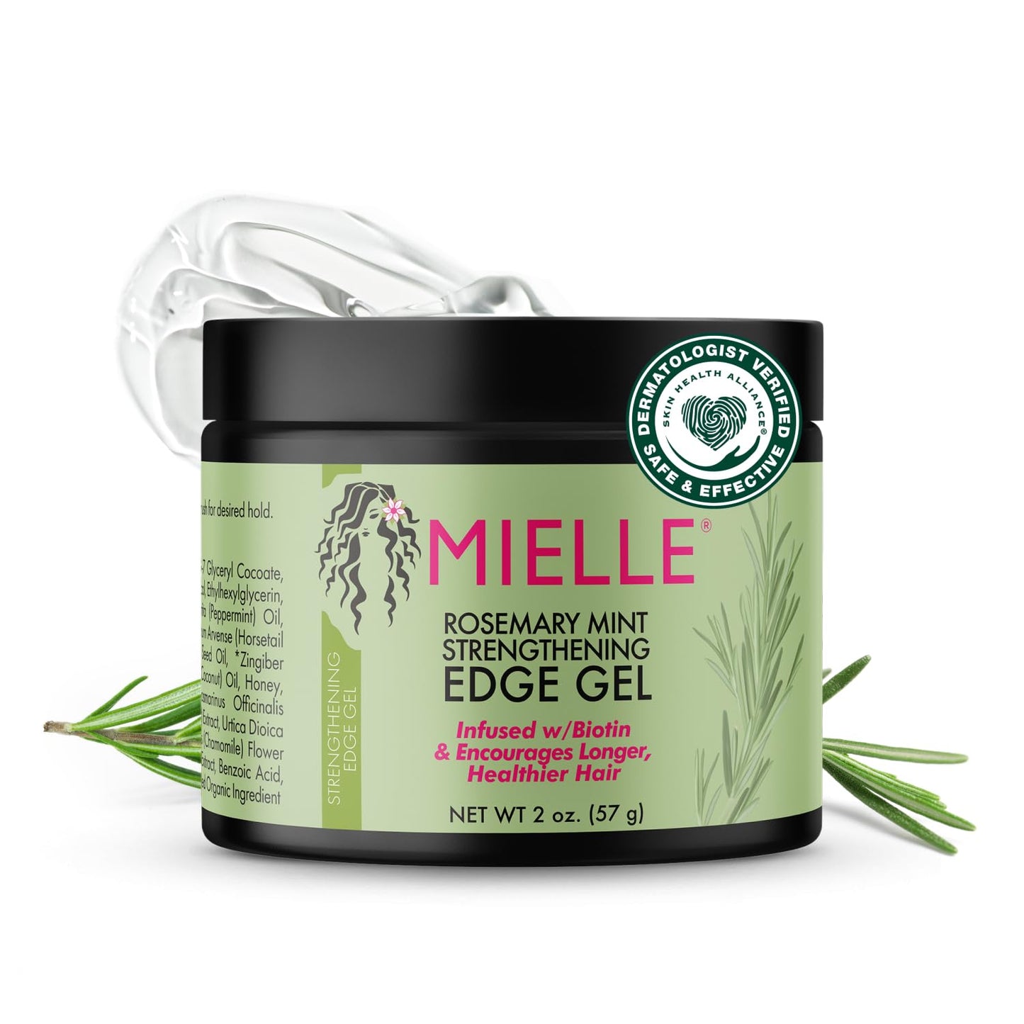 Mielle Organics Rosemary & Mint Edge Control Gel - Strong Hold Hair & Edge Gel for Women & Men - Infused with Biotin, Coconut & Babassu Oil Beauty & Personal Care Mielle Organics