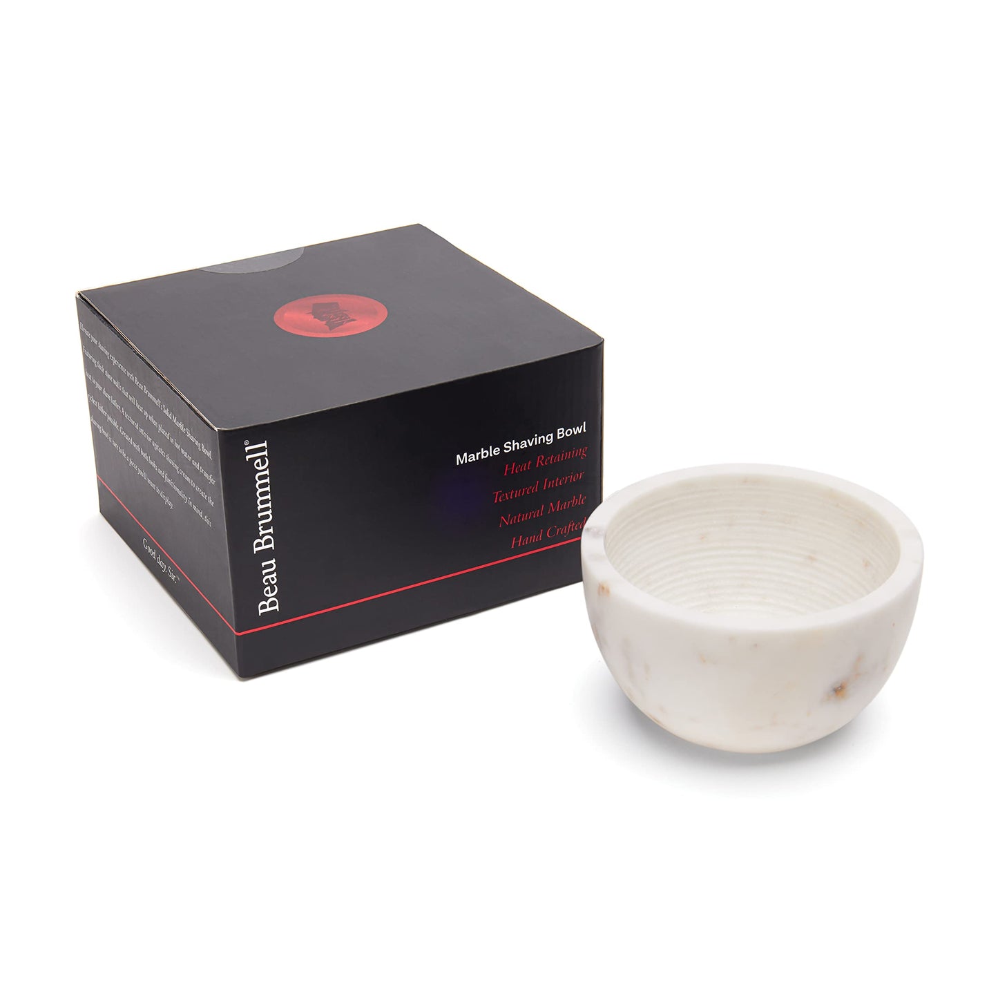 Beau Brummell The Original Marble Shaving Soap Bowl Handmade from 100% Natural Marble with Interior Grooves for Maximum Lather - Heat Retaining Stone Beauty and Personal Care Beau Brummell