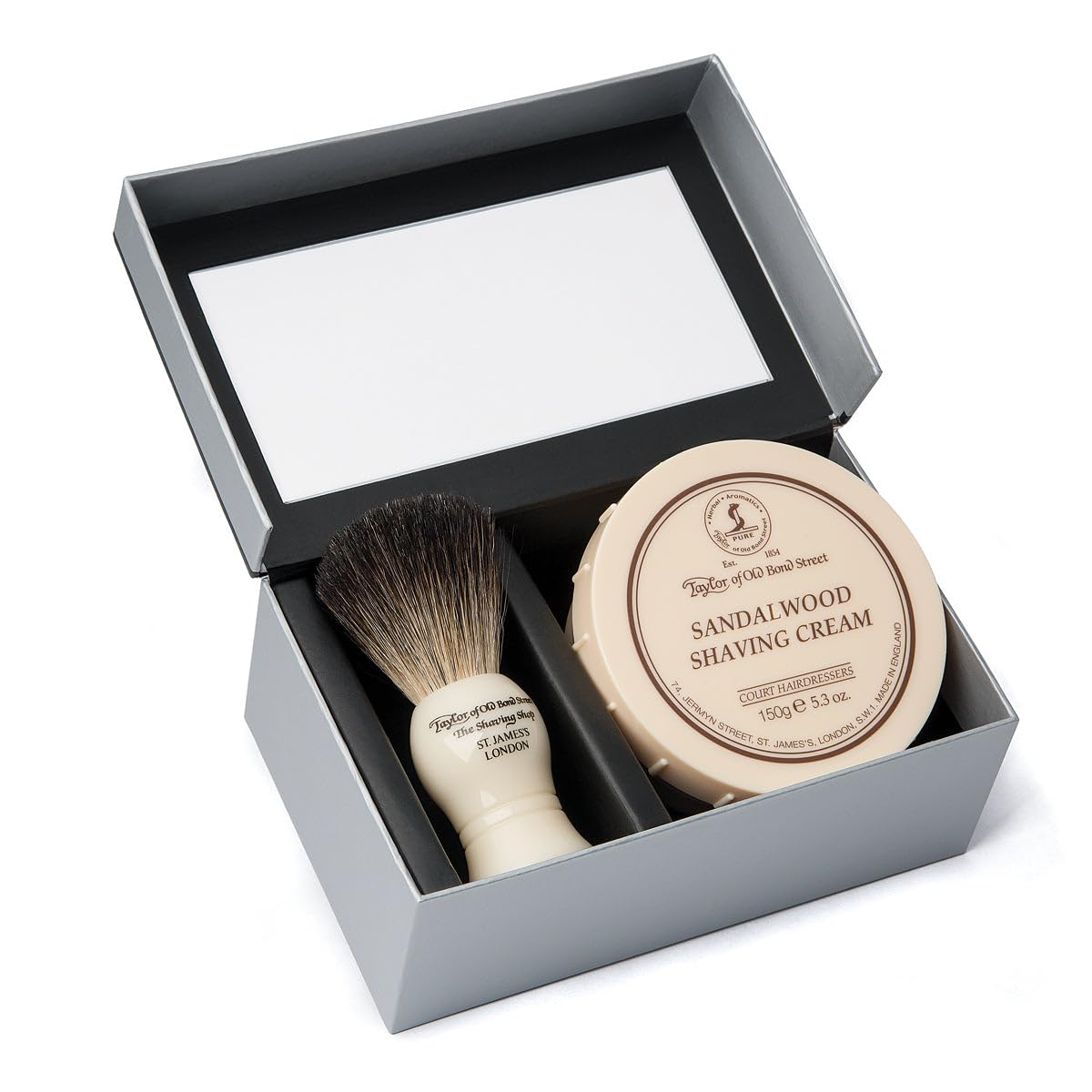 Taylor of Old Bond Street Pure Badger Brush & Sandalwood Bowl Box 2-Piece Set Beauty and Personal Care Taylor of Old Bond Street