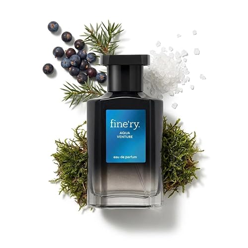 Fine'ry Aqua Venture Men's Eau de Parfum | Fresh Aquatic Cologne for Men | Juniper, Sea Salt & Green Moss | Long-Lasting, Clean, Vegan | 2oz Beauty & Personal Care Fine'ry
