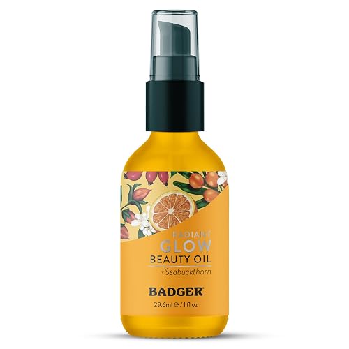 Badger Seabuckthorn Face Oil, Organic Face Moisturizer for Women & Men, Nourishing & Soothing Organic Jojoba, Baobab & Vitamin E Oil, Vegan Beauty & Personal Care Badger