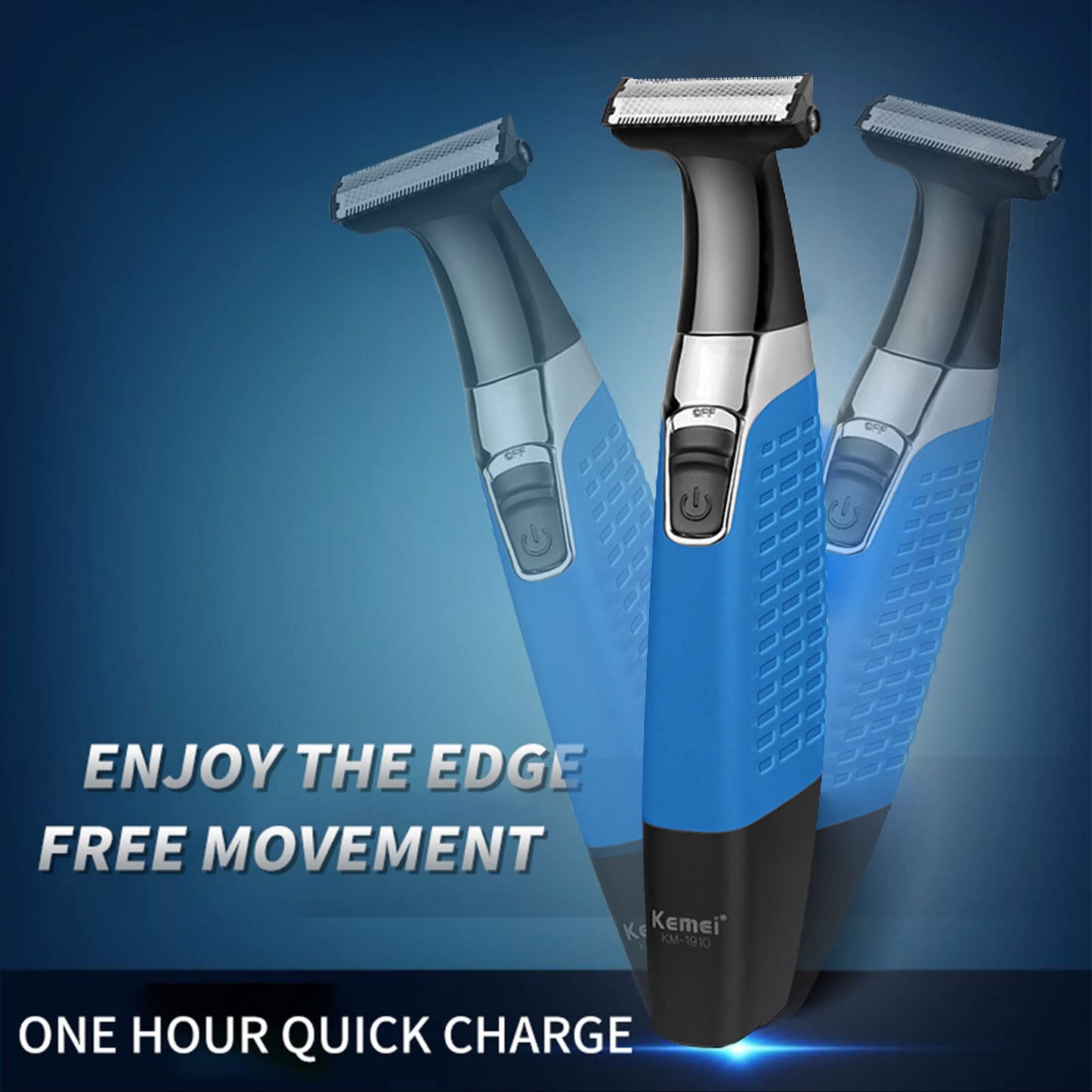 KEMEI Electric Razor, Beard Trimmer Men, Waterproof Beard Grooming,Cordless USB Rechargeable Body Groomer and Hair Remover for Eyebrow, Beard Facial Beauty and Personal Care KEMEI