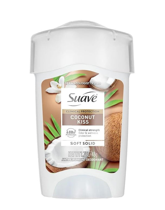 Suave Clinical Antiperspirant Deodorant, Coconut Kiss, for Women and Men, 1.7 oz (1 Pack, Packaging May Vary) Beauty and Personal Care Suave
