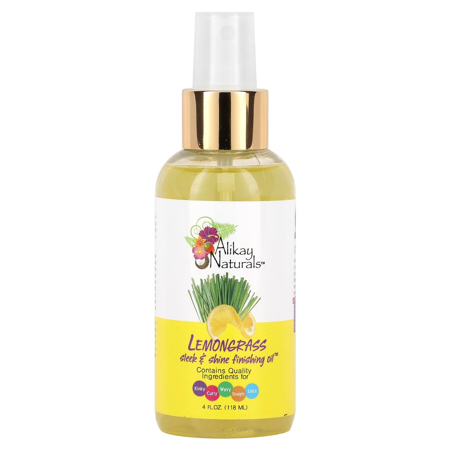 Alikay Naturals Lemongrass Sleek And Shine Finishing Oil 4 Oz Beauty & Personal Care Alikay Naturals