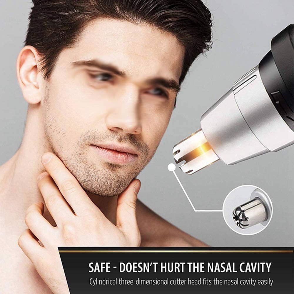 LEONYS Ear and Nose Hair Trimmer Clipper, Portable Painless Eyebrow & Facial Hair Trimmer for Men Women, Battery-Operated Trimmer (Black) Beauty and Personal Care LEONYS