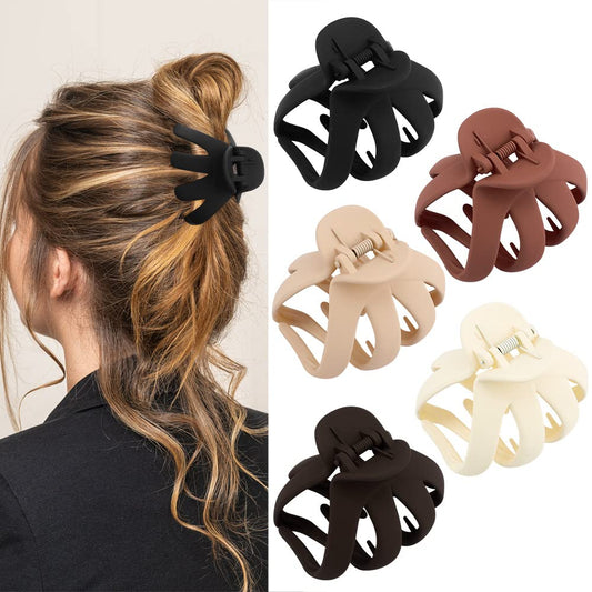 Atoden Hair Clips, 5Pcs Octopus Matte Hair Claws for Women, Large 3.15" Hair Clips for Thick Hair, Non-slip Jaw Clips, Hair Accessories Beauty & Personal Care Atoden