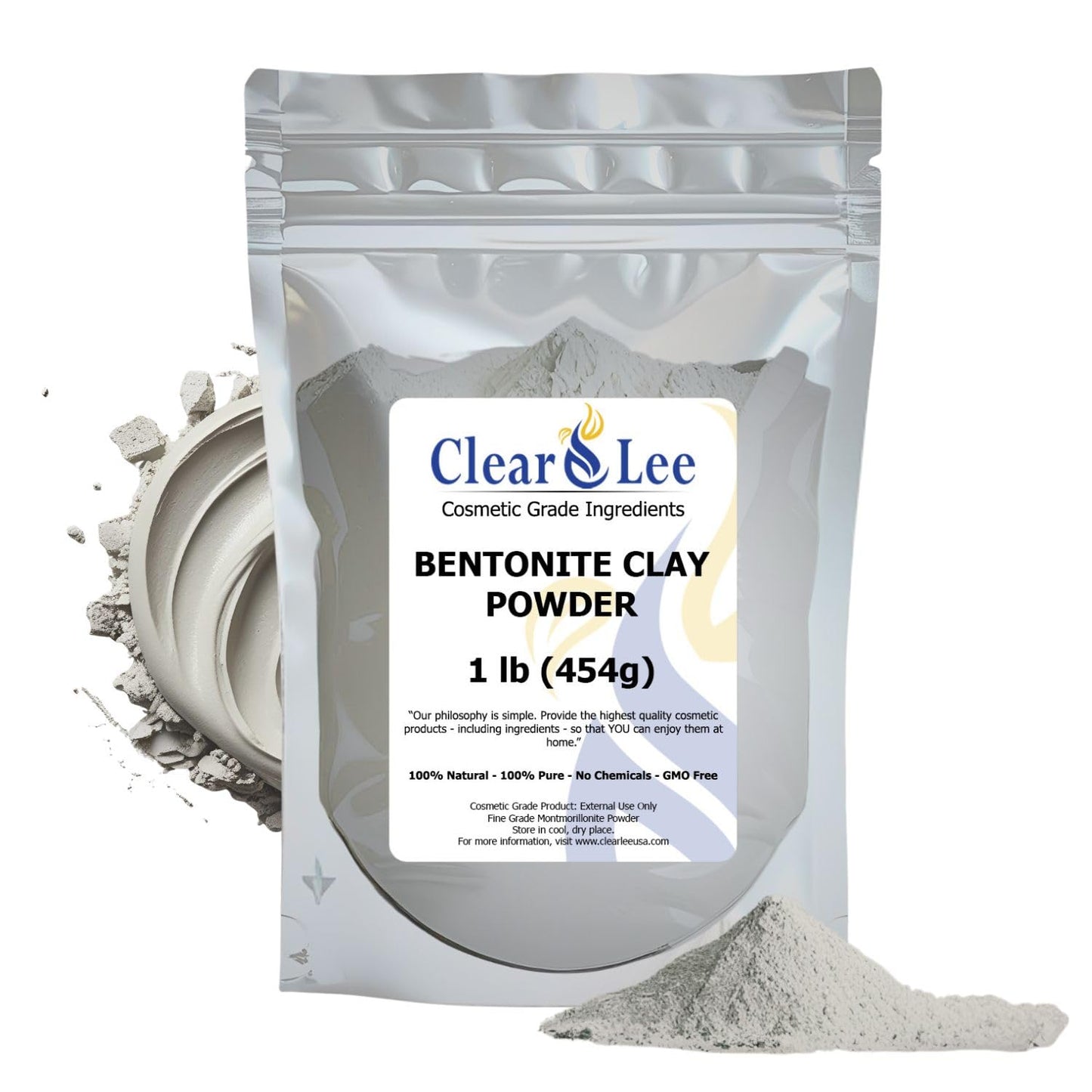 ClearLee Bentonite Clay Cosmetic Grade Powder - 100% Pure Natural Powder - Indian Clay - Great For Skin Detox, Rejuvenation, and More - Heal Damaged Beauty & Personal Care ClearLee