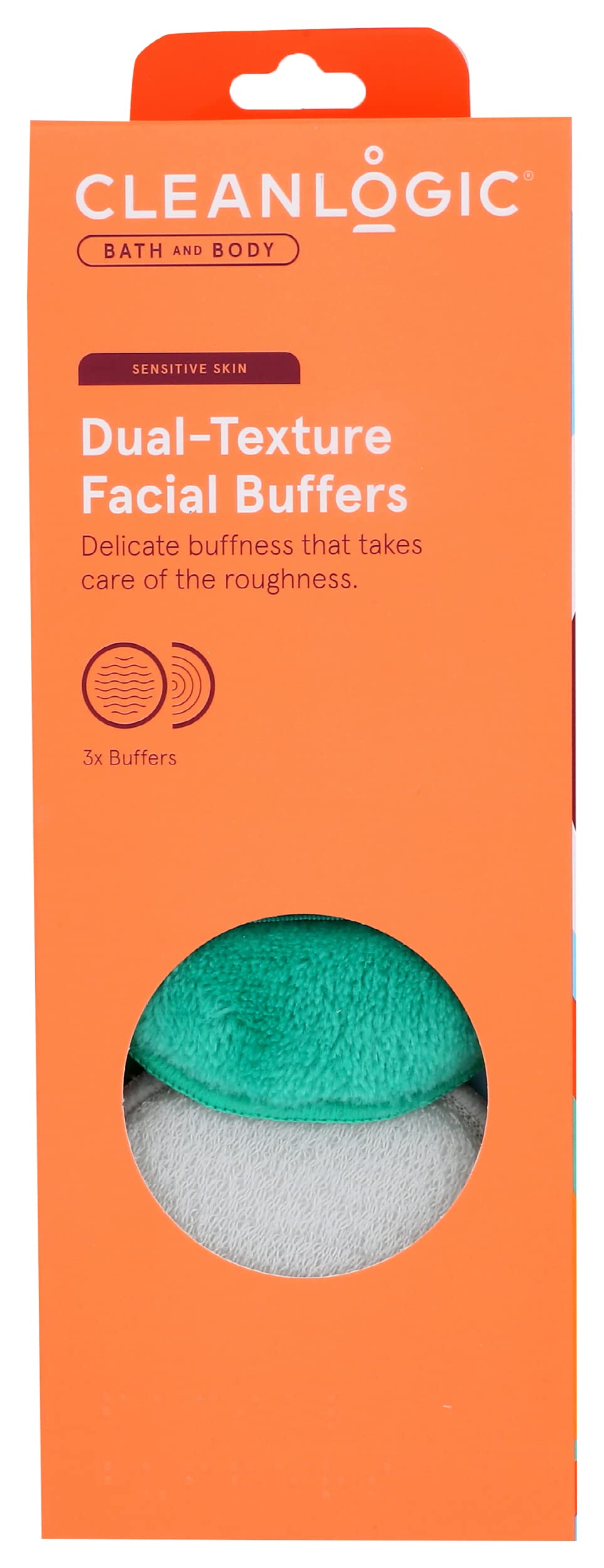 CleanLogic Dual Texture Facial Buffers, 3 Packs (Pack Of 6) Beauty & Personal Care Cleanlogic