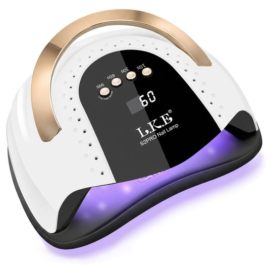 LKE 268W UV LED Nail Lamp for Pro Salon & Home Use with Auto-Sensor, White