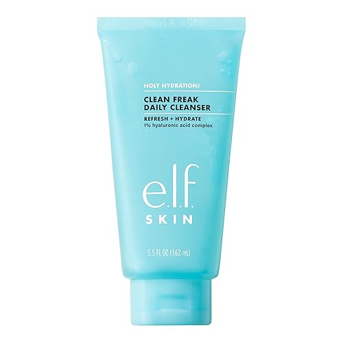 e.l.f. SKIN Holy Hydration! Clean Freak Daily Cleanser, Gentle Hydrating Gel Face Cleanser, Made With Hyaluronic Acid, Vegan , 5.5 fl oz Beauty & Personal Care e.l.f.