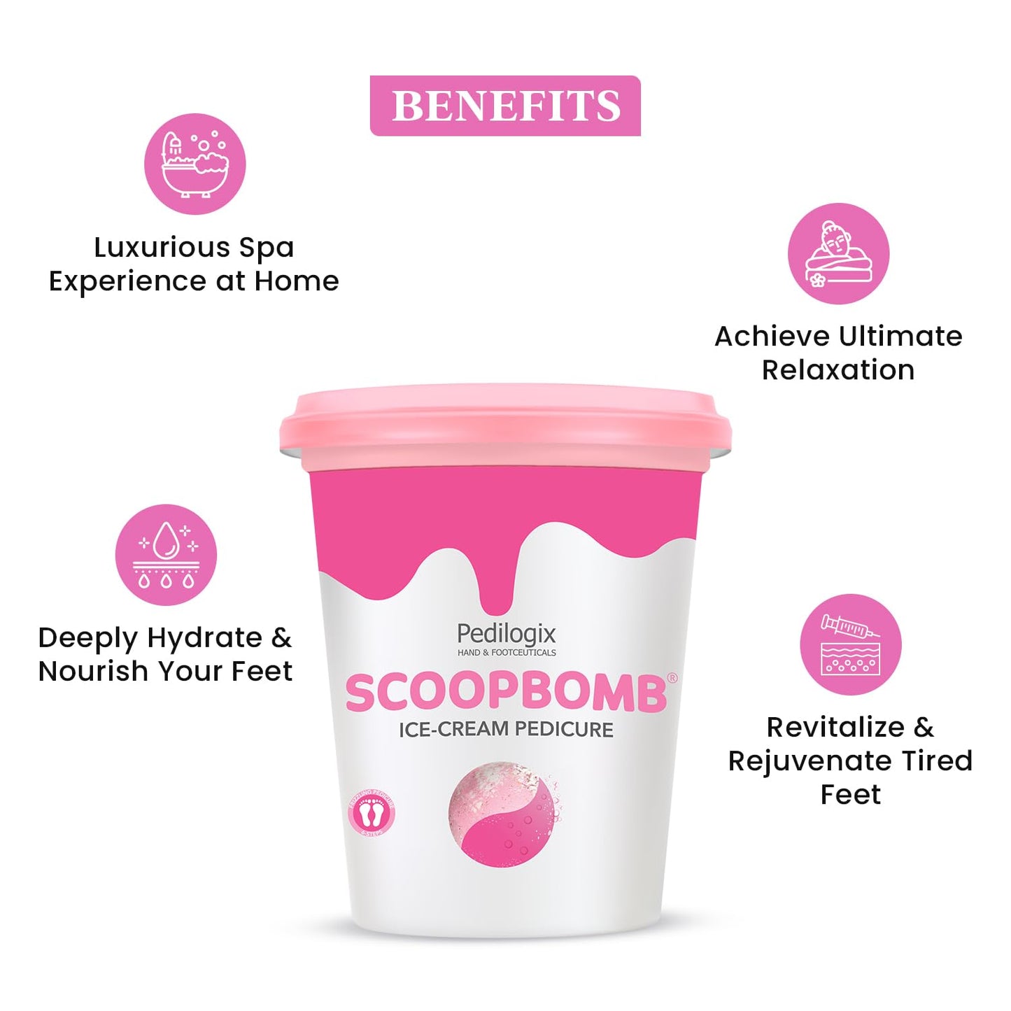 O3+ Pedilogix Scoop Bomb Pedicure with Bath Bomb for Soft & Moisturised Feet - 100g+10ml Beauty and Personal Care O3+