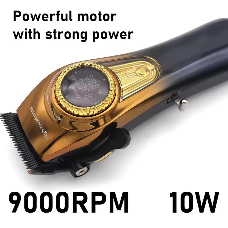 QDKVTNDJZ Professional Hair Clippers for Men, Electric Barber Clipperswith LED Display 6 Guide Combs Cordless Treimmer for Barbers Household Haircut Beauty and Personal Care QDKVTNDJZ