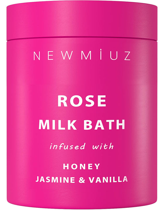 Calming Rose Coconut Milk Bath Soak Moisturize Soften Skin Honey Jasmine Vanilla Destress Luxury Spa Bath Salt Powder Stress Relief Gifts for Women Beauty & Personal Care New Miuz