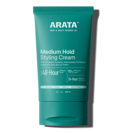Arata Natural Styling & Strong Hold Hair Cream For Men & Women (3.4 Fl Oz) | With Hair Growth Formula, Organic Flaxseed & Olive Oil Beauty & Personal Care Arata