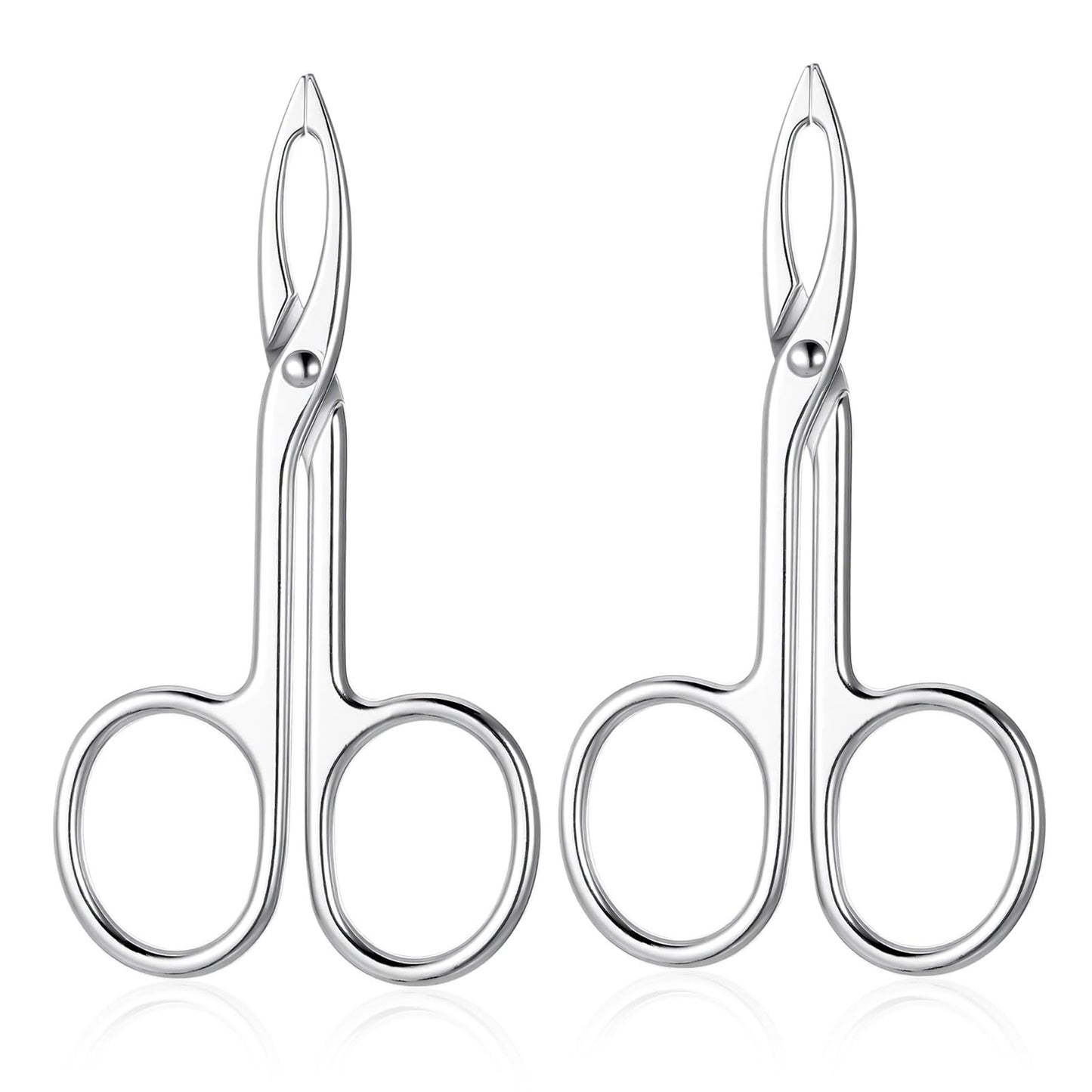 2 PCS Scissor Tweezers for Eyebrows, Metal Straight Tip Scissor Tweezers with Handles, Flat Plucker Tweezers Scissors for Remover Facial Hair Beauty and Personal Care Tweruna