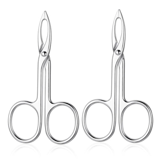 2 PCS Scissor Tweezers for Eyebrows, Metal Straight Tip Scissor Tweezers with Handles, Flat Plucker Tweezers Scissors for Remover Facial Hair Beauty and Personal Care Tweruna