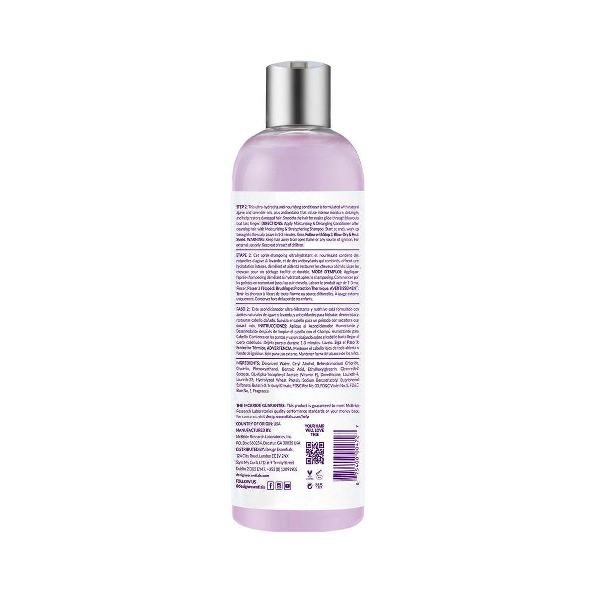 Design Essentials Agave & Lavender Moisturizing Detangling Conditioner 12oz