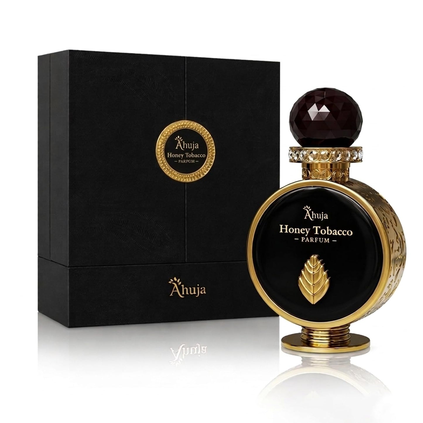 AHUJA Honey Tobacco - 3.4 oz Parfum | Unisex Warm Smoky Scent | 30% Long Lasting Oil | Tobacco Absolute, Honey, Tonka, Amber, Burnt Woods,Luxury Brown Beauty & Personal Care AHUJA