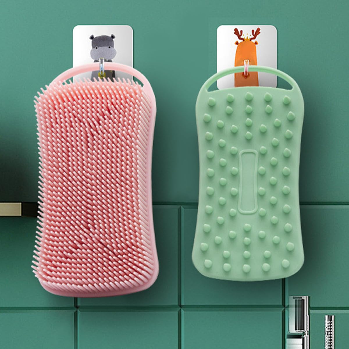 PRETYZOOM 3pcs Square Silicone Body Scrubber Bath Brush Soft Exfoliating Double-Sided Skin Cleansing Brush for Women Gentle Shower Use Beauty and Personal Care PRETYZOOM