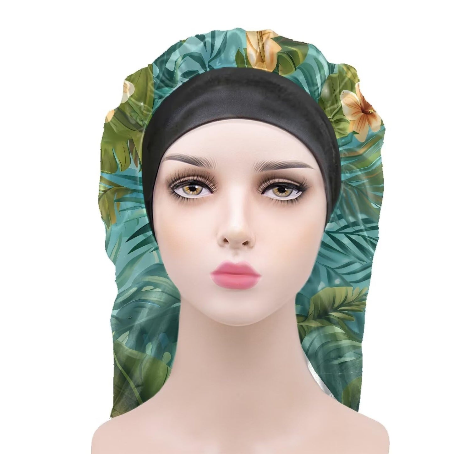 AFPANQZ Tropical Flower Sloth Satin Sleep Cap for Long Hair Long Bonnet Night Sleeping Caps with Wide Elastic Band Cap Bonnets to Protect Hair Beauty and Personal Care AFPANQZ