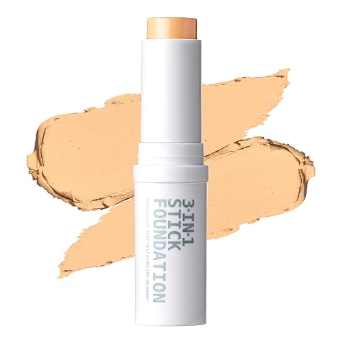 Ruby Kisses Natural Full Coverage 3-In-1 Stick Foundation, Easy to Apply, Hydrating, Lightweight, Long Lasting, Concealer and Contour Stick for Face Beauty & Personal Care Ruby Kisses