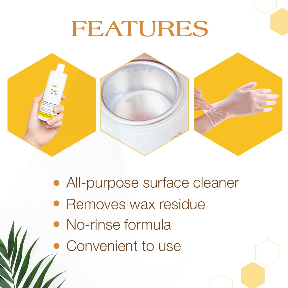 GIGI Sure Clean Wax Remover - All-Purpose Surface Cleaner for Wax Residue Removal, 8 fl oz Beauty and Personal Care GIGI