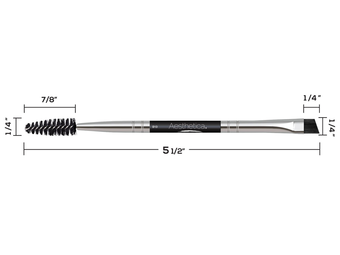 Aesthetica Pro Series Double Ended Eyebrow Brush & Spoolie - Angled Brow Brush for Precision Application & Blending of Eye Brow Powders, Waxes & Gels Beauty & Personal Care Aesthetica