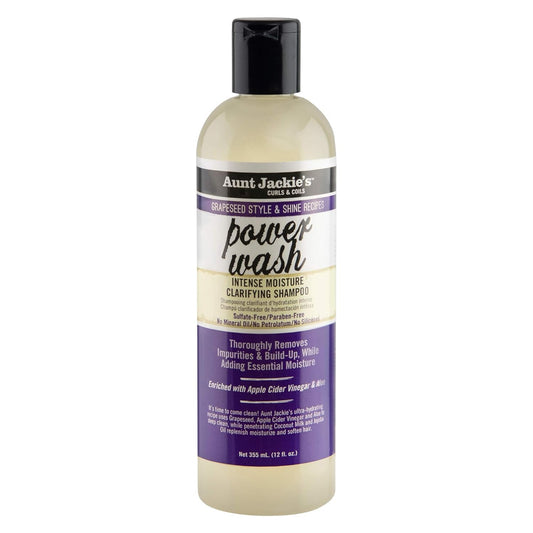 Aunt Jackie's Grapeseed Style and Shine Recipes Power Wash Intense Moisture Clarifying Hair Shampoo, 12oz. Beauty & Personal Care Aunt Jackie's