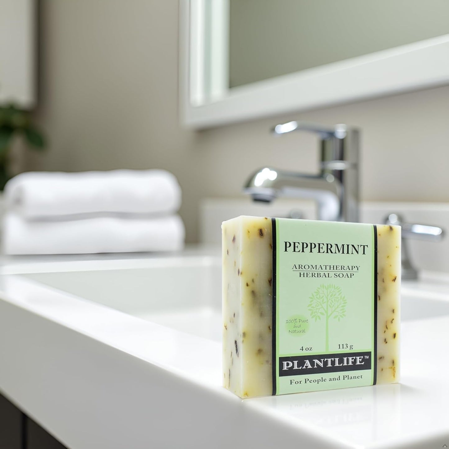 Plantlife Peppermint Bar Soap Pack of 2 - Moisturizing and Soothing Soap for Your Skin - Hand Crafted Using Plant-Based Ingredients - Made in Beauty & Personal Care Plantlife