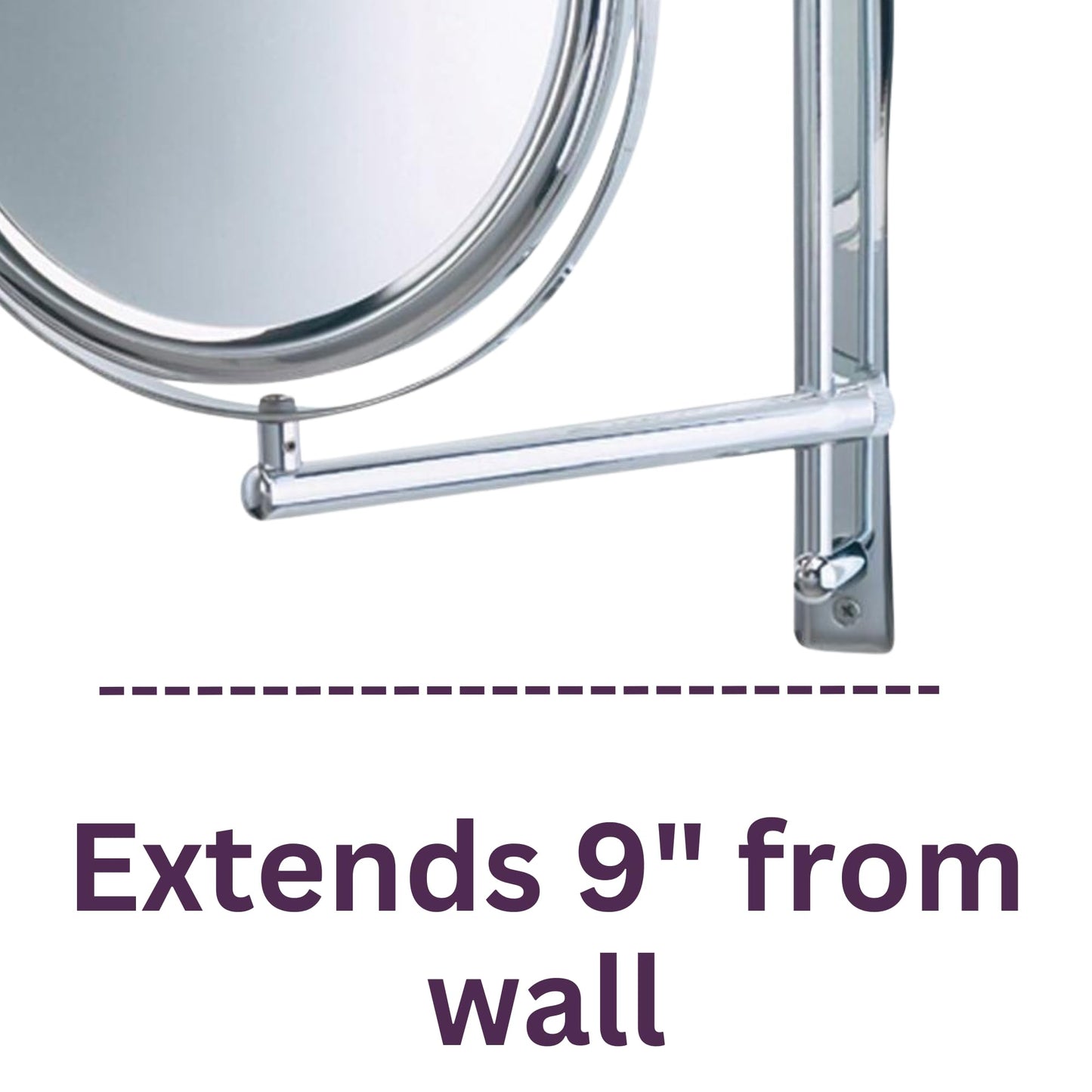 JERDON Two-Sided Wall-Mounted Makeup Mirror with 3X-1X Magnification -9” Diameter Mirror Extends 9” - Polished Chrome Finish - Model JP3030CF Beauty & Personal Care JERDON