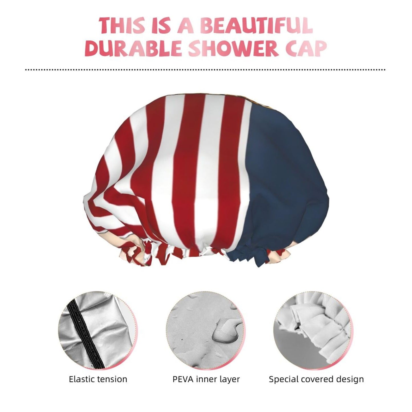 Popcorn Print Print Shower Cap,Elastic And Reusable Bath Hair Hat For Long Hair,Large Waterproof Shower Bonnet,For Women Men Kids Beauty and Personal Care MyPiky